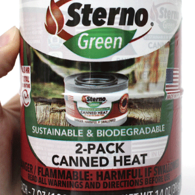 STERNO GREEN CANNED HEAT 2PACKS 4.5HR 