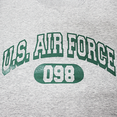 U.S AIRFORCE AREA CODE『098』SWEATSHIRT HEATHER GRAY スウェットシャツ 裏起毛 