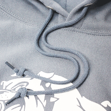 USMC BULLDOG HOODED SWEATSHIRT - stone blue ブルドッグ スウェットシャツ 裏起毛