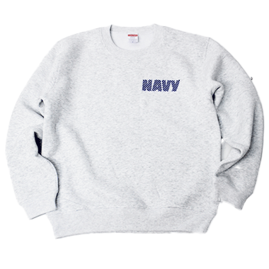 U.S NAVY SWEATSHIRT SLASH - ash gray スウェットシャツ 裏起毛