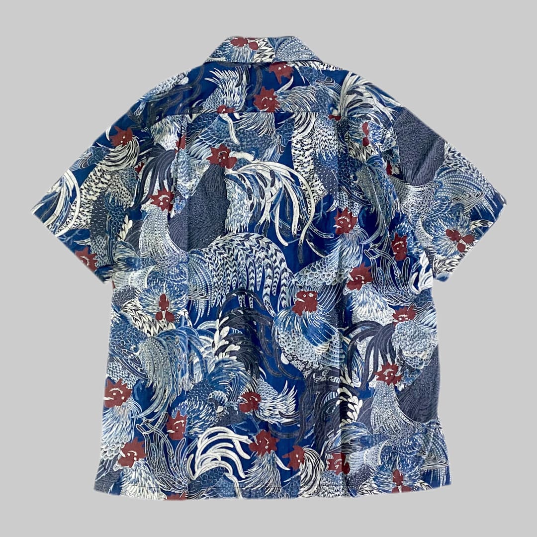 【HOUSTON】INDIGO LINEN ALOHA SHIRT