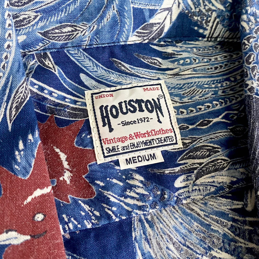 【HOUSTON】INDIGO LINEN ALOHA SHIRT