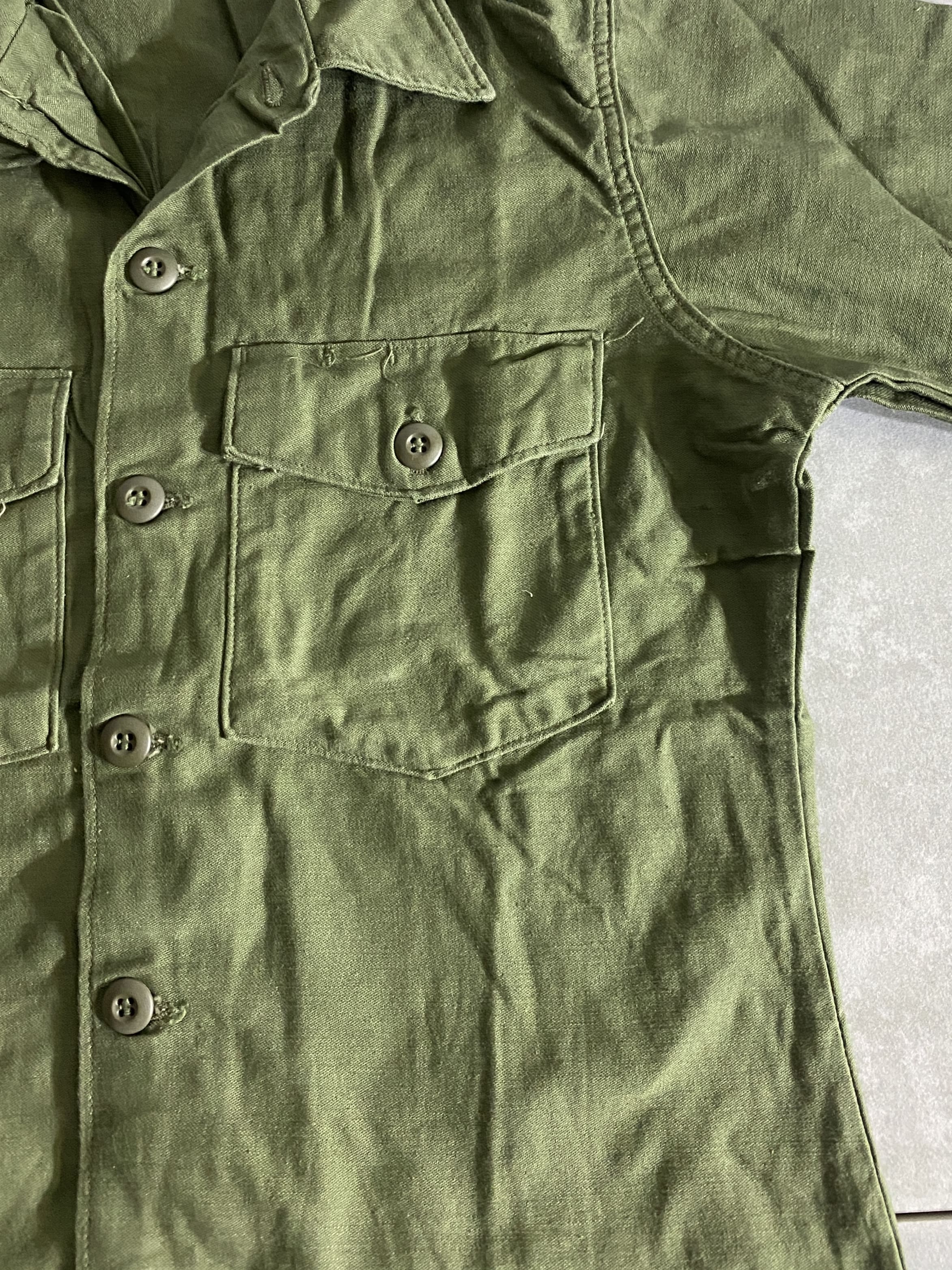 60s Cotton Sateen Utility Shirt OG-107 シャツ袖2nd Model