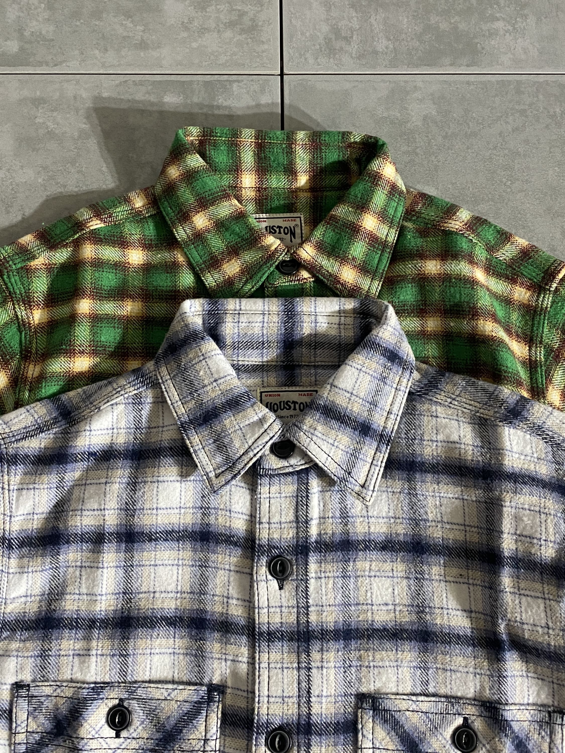 【HOUSTON】RECYCLE COTTON CHECK FLANNEL SHIRTS