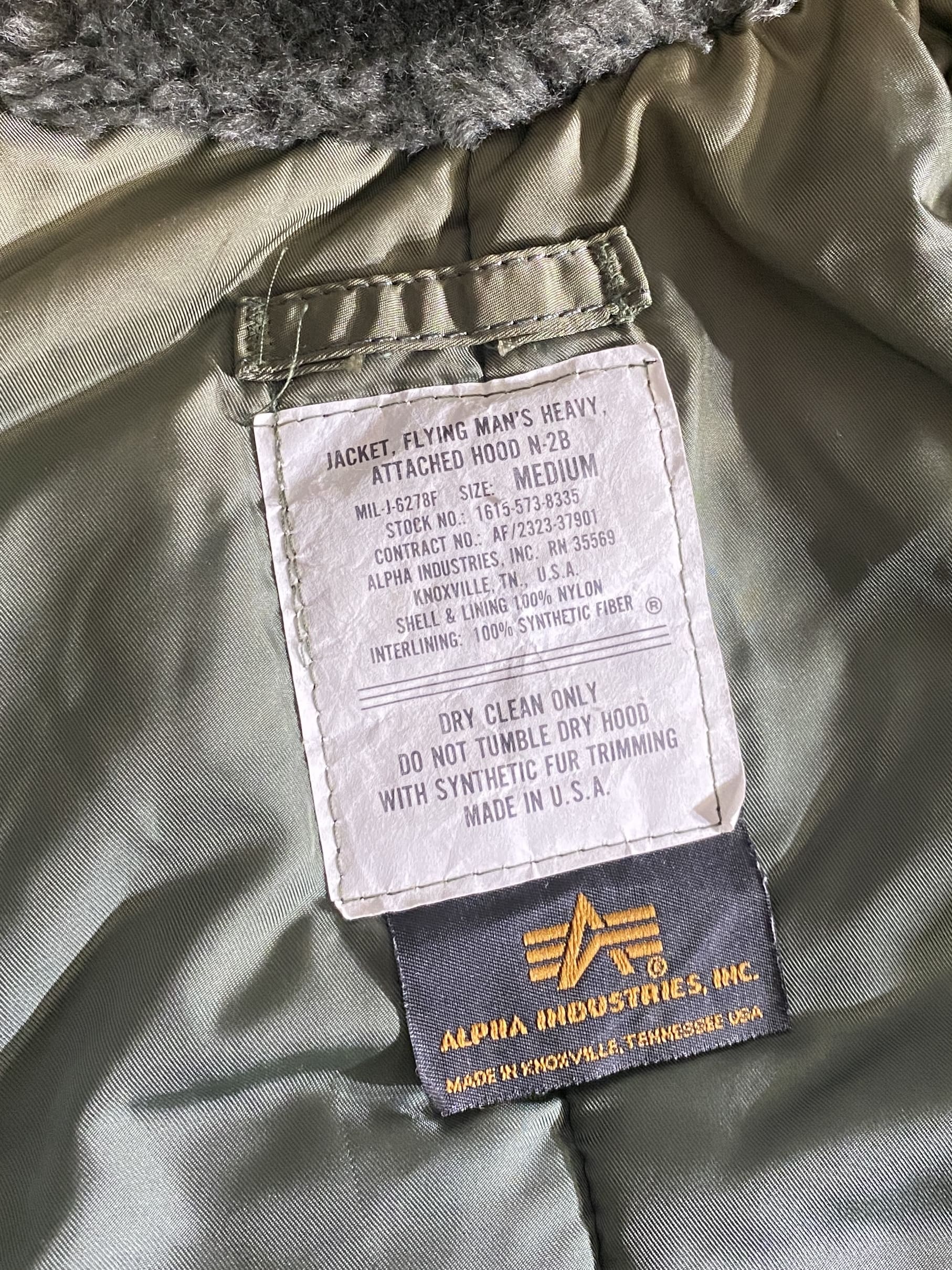 【ALPHA】N-2B FLIGHT JACKET MADE IN USA