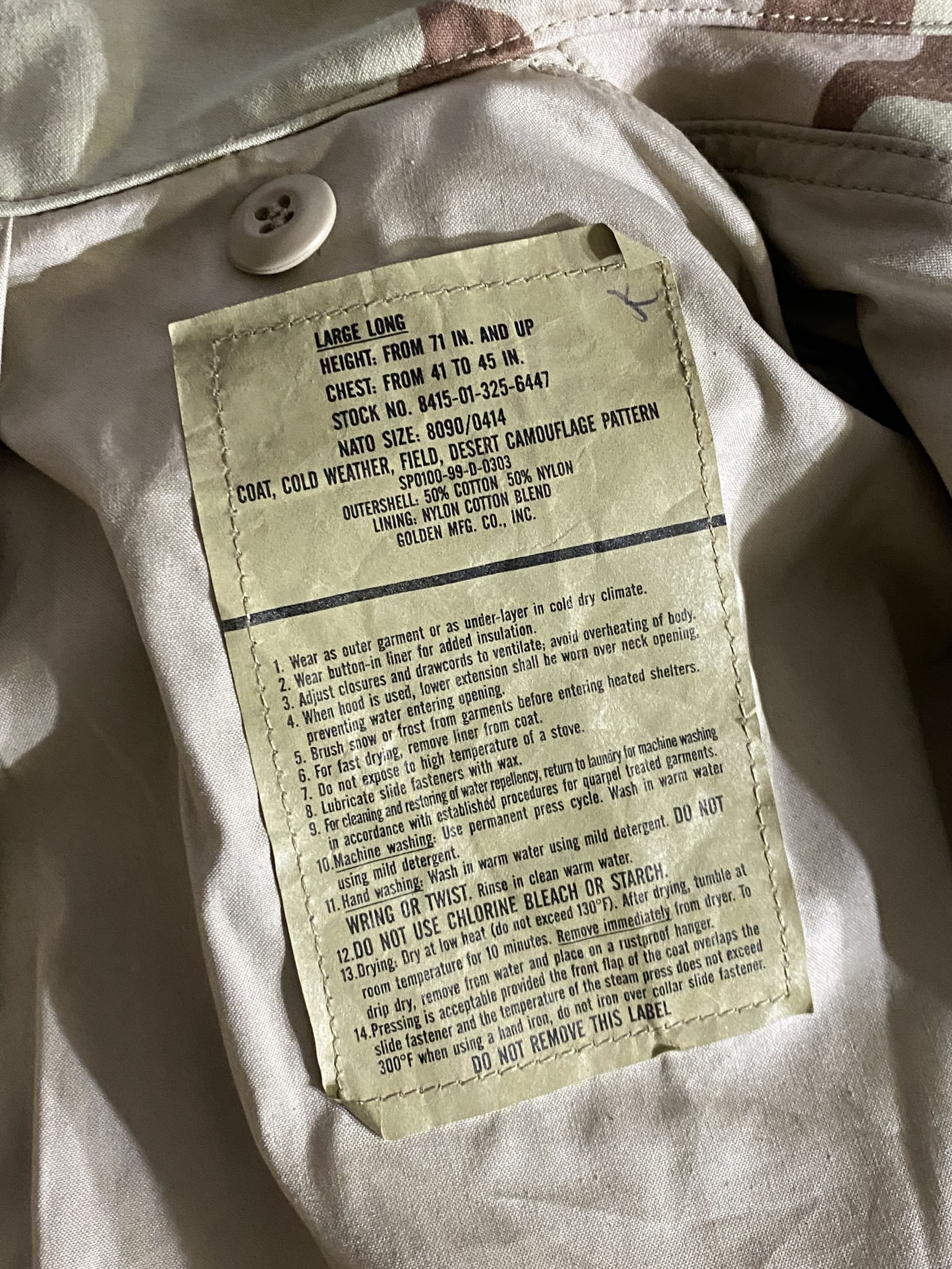 M-65 Field Jacket 3C Desert camo