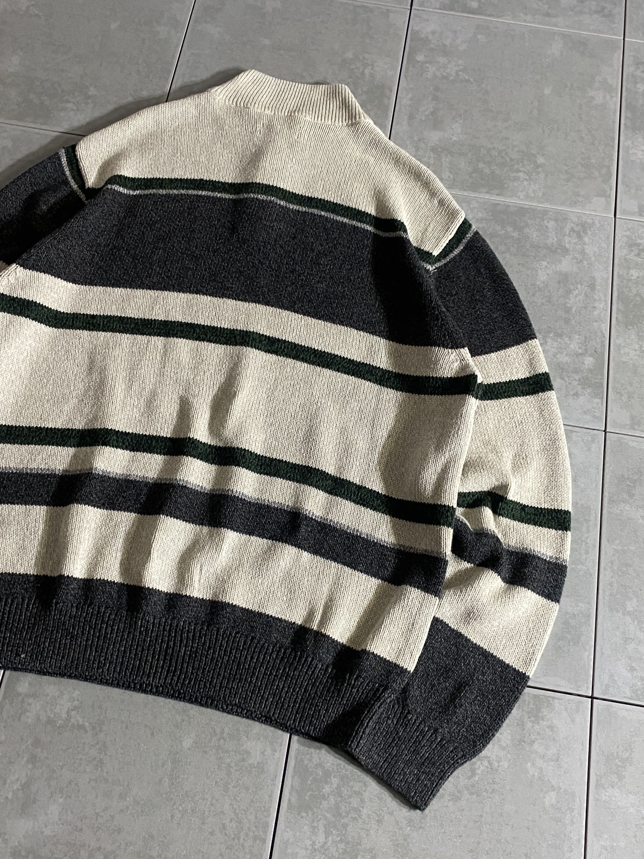 【CHAPS】Half Button Cotton Knit Sweater