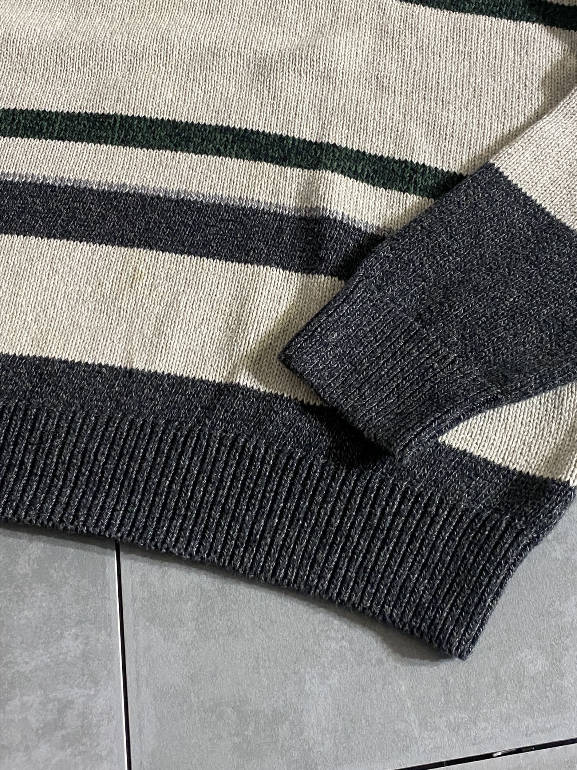 【CHAPS】Half Button Cotton Knit Sweater