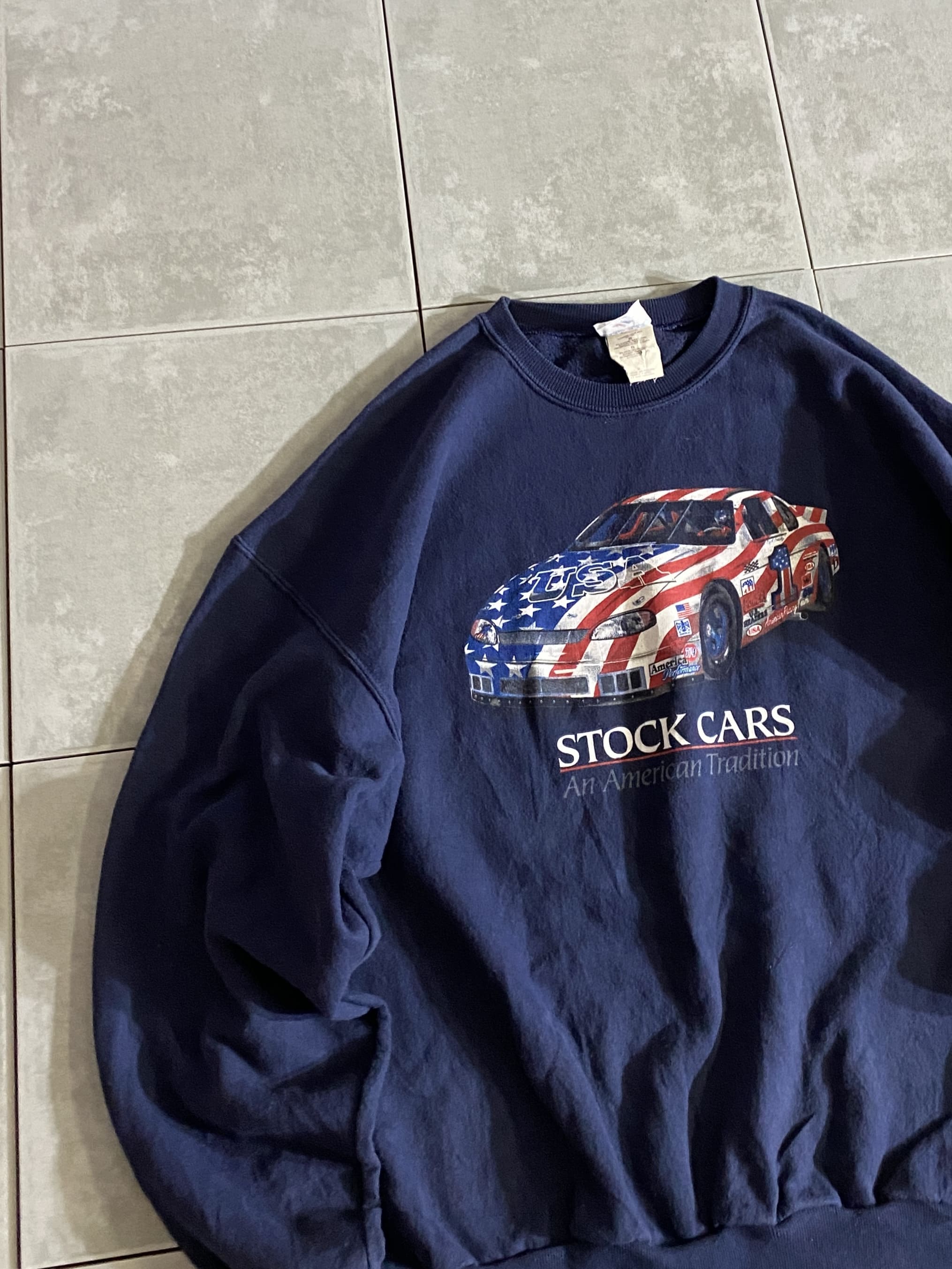 【JERZEES】90s STOCK CARS Sweatshirt