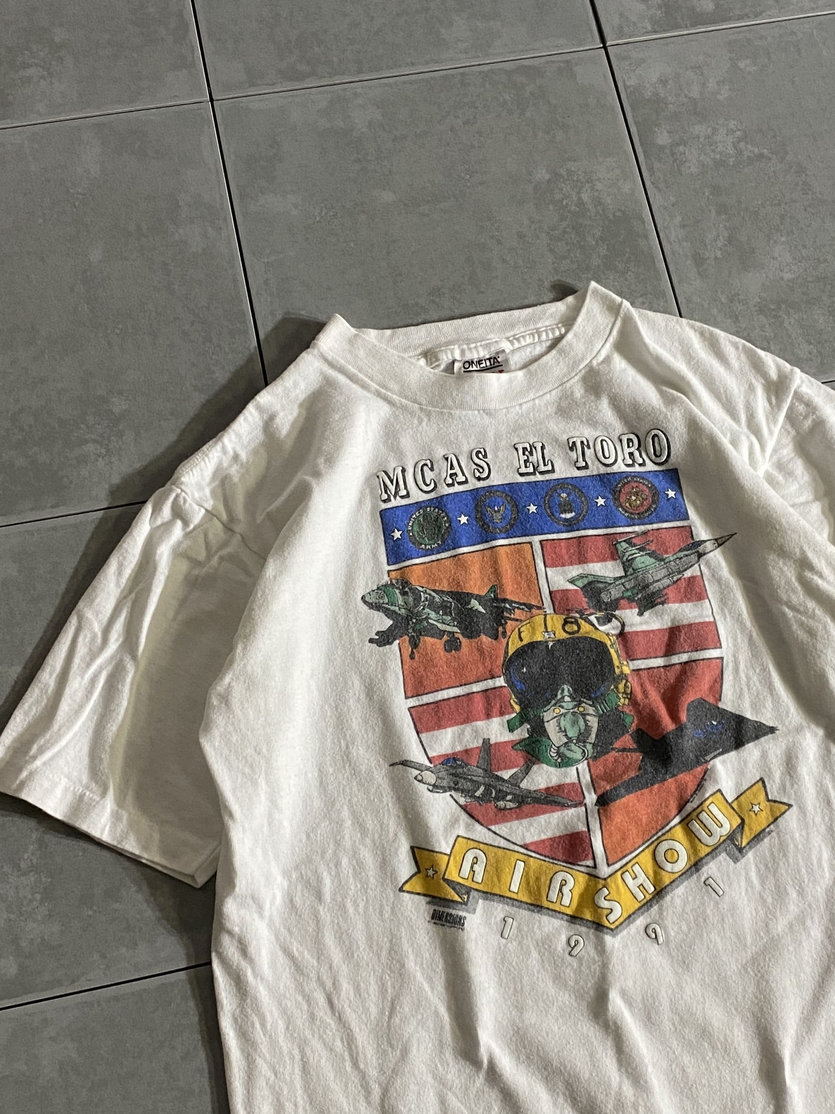 【ONEITA】90s AIR SHOW 1991 S/S Tee Made in USA