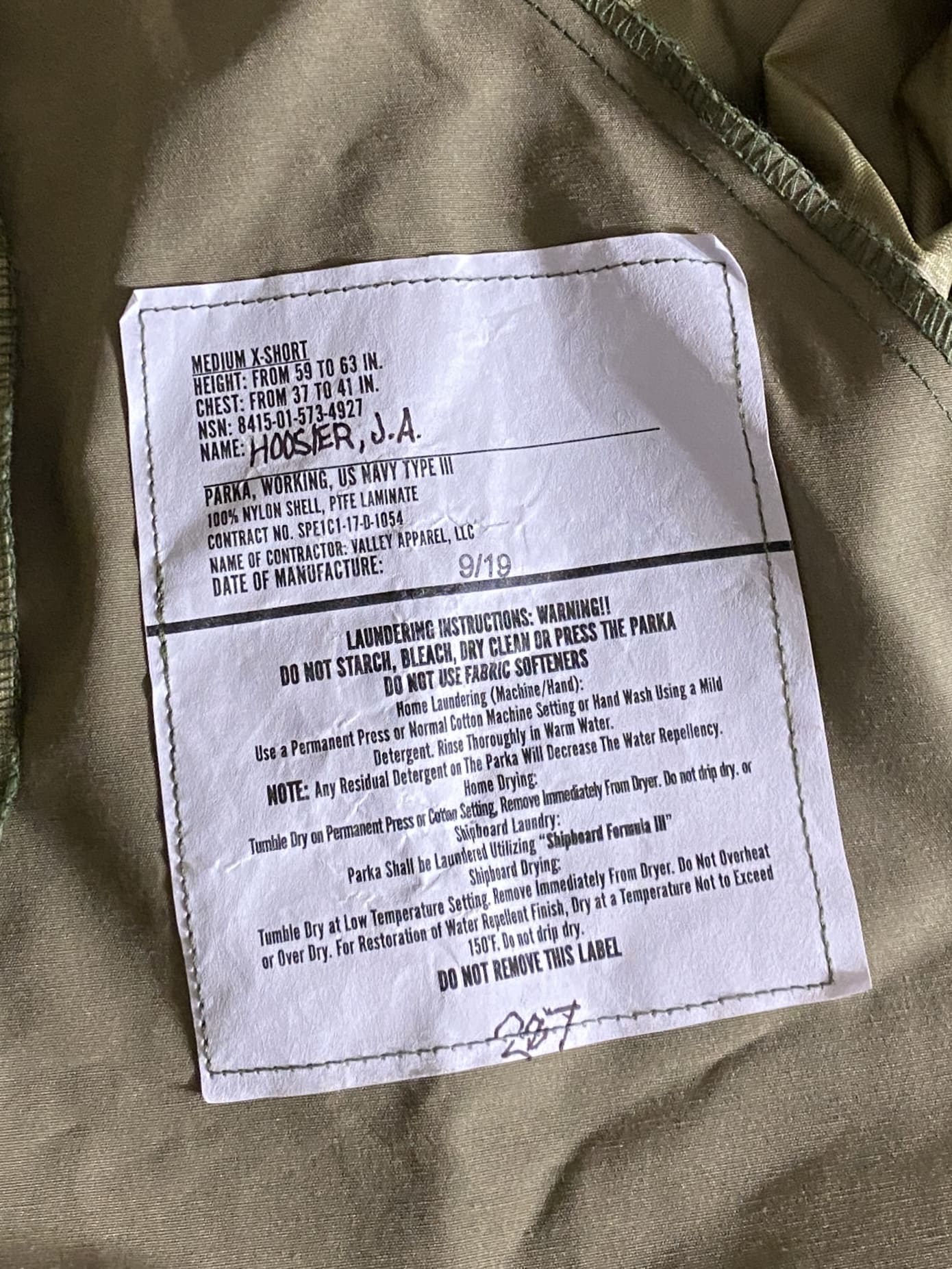 U.S.NAVY NWU GORE-TEX Working Parka TYPEIII AOR2