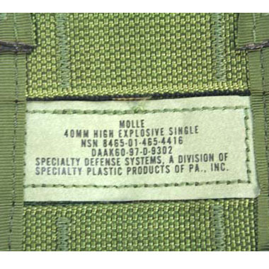 MOLLE 40MM HIGH EXPLOSIVE SINGLE 米軍払い下げ品