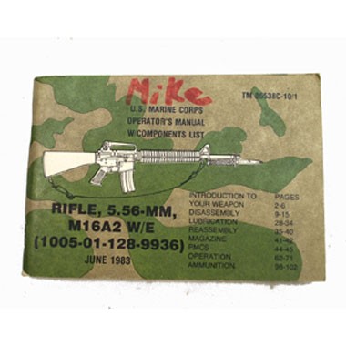 US RIFLE 5.56-MM M16A2 W/E MANUAL BOOKの商品詳細｜ミリタリー