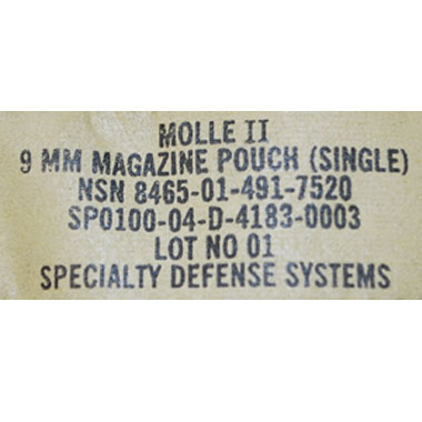 MOLLE II 9MM MAGAZINE POUCH SINGLE 3C 米軍放出品