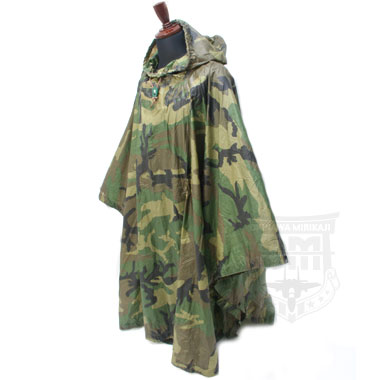 PONCHO WET WEATHER COATED NYLON ポンチョ ミリタリー合羽 WOOD