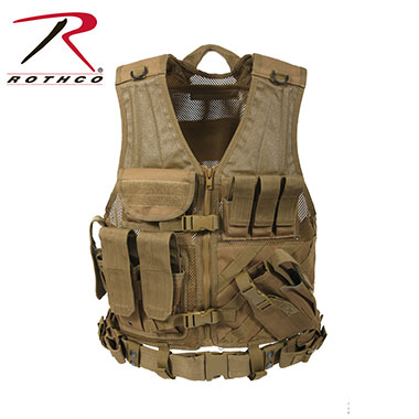 ROTHCO US TYPE TACTICAL CROSS DRAW VEST COYOTE