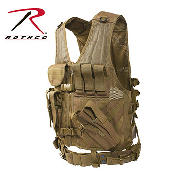 ROTHCO US TYPE TACTICAL CROSS DRAW VEST COYOTE