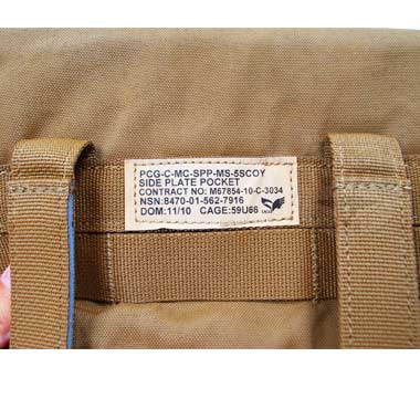 USMC SIDE PLATE POCKET ボタンコヨーテ 