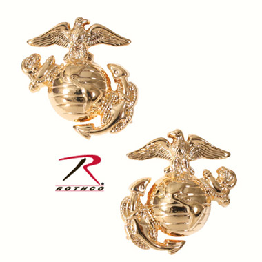 ROTHCO MARINE CORP GLOBE & ANCHOR 勲章バッチ ゴールド 2個セットの