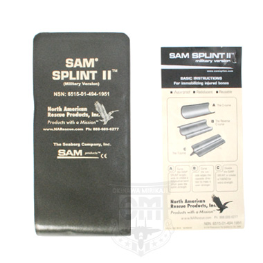 米軍払い下げ品 軍用実物

SAM SPLINT 2 (Millitary Version)

North American Rescue Products,Inc

腕や足の骨を折った際等に使用できる固定用パッドです。防水、クッション性があり形状を記憶する事ができます。

【サイズ】
サイズ:約10.8cm×92cm×0.4cm

※米軍放出品の為、取り扱い説明書が付属しない場合がございます。
※イメージ画像と商品の仕様が異なる場合がございます。予めご了承下さいませ。

《NAR ノースアメリカンレスキュー MEDIC メディック 医療》
