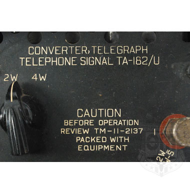 TA-182/U CONVERTER TELEGRAPH-TEREPHONE SIGNAL 米軍放出品の商品詳細