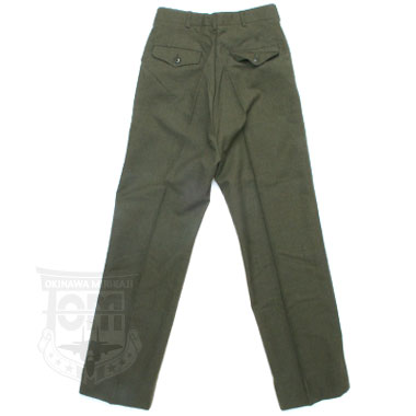 TROUSERS MENS WOOL DRESS PANTS SERGE GREEN 2234 米軍放出品