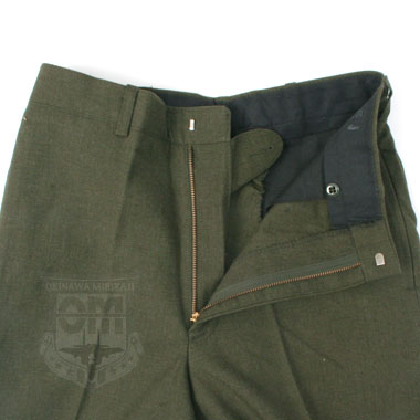 TROUSERS MENS WOOL DRESS PANTS SERGE GREEN 2234 米軍放出品